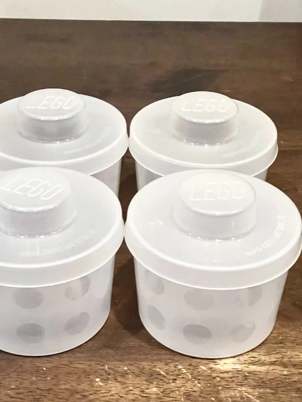 LEGO Pick A Brick Cups with Lids 2 Large + 4 Small Clear Container